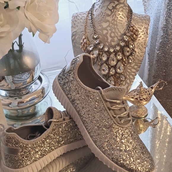 NWOT Silver sequin sneakers - Picture 6 of 6
